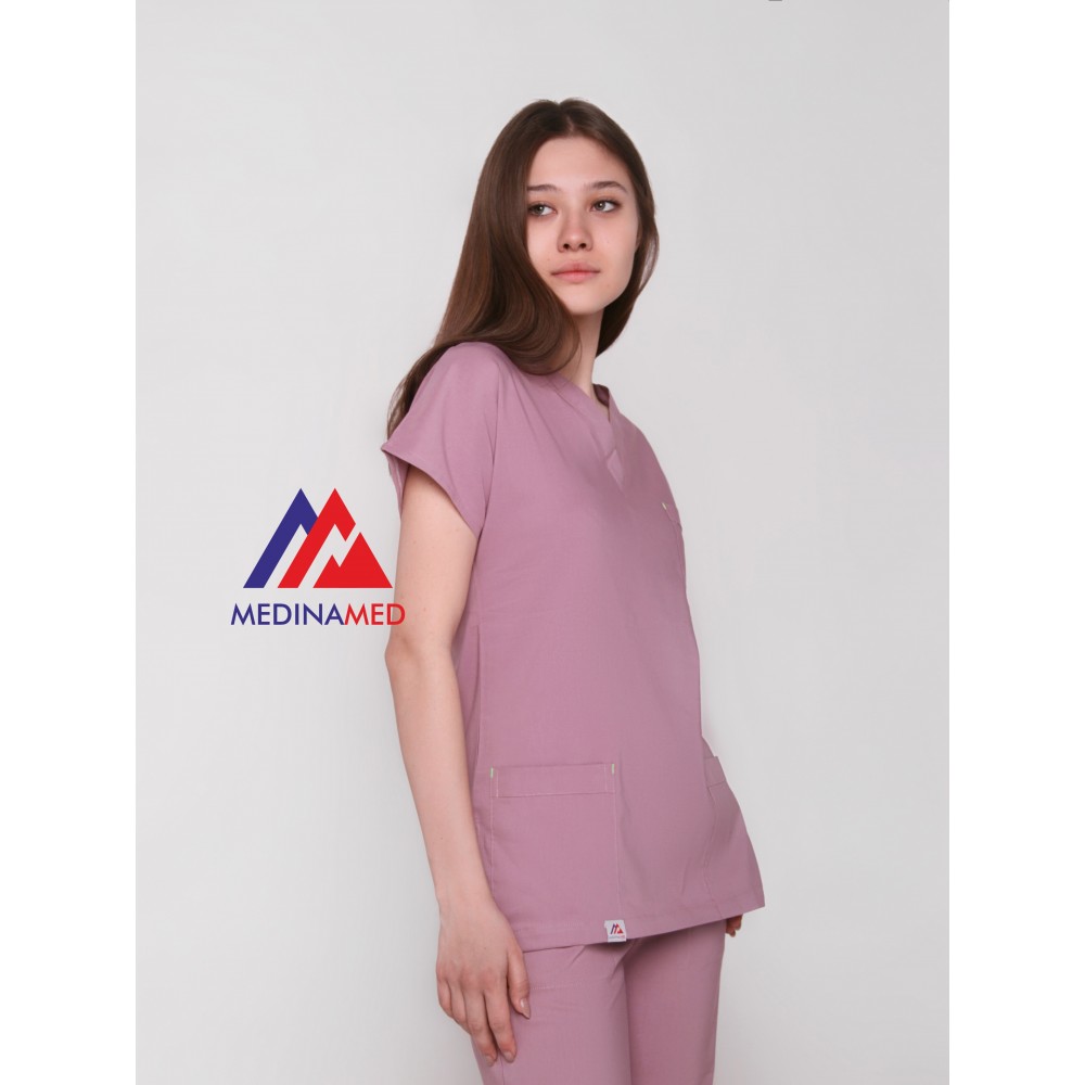 Костюм лиловый из стреч ткани (Турция)