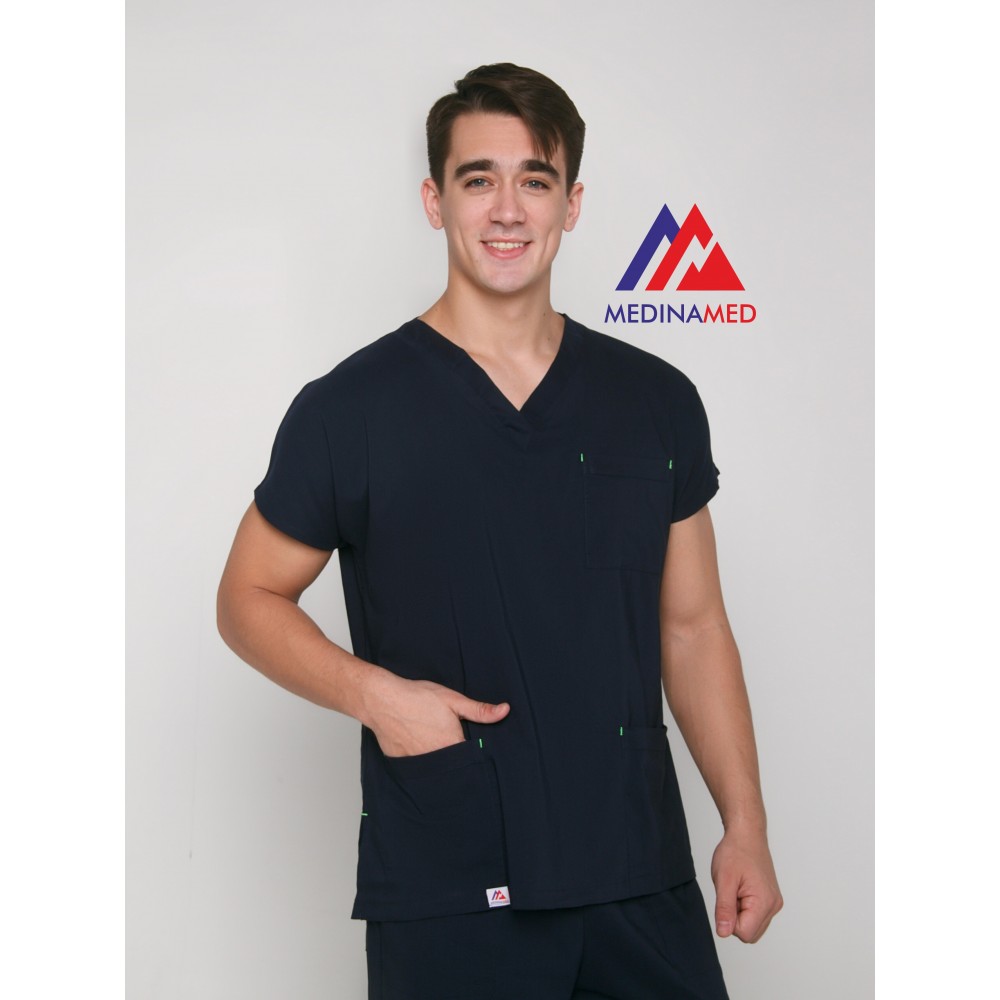 унисекс хирургический костюм темно-синий